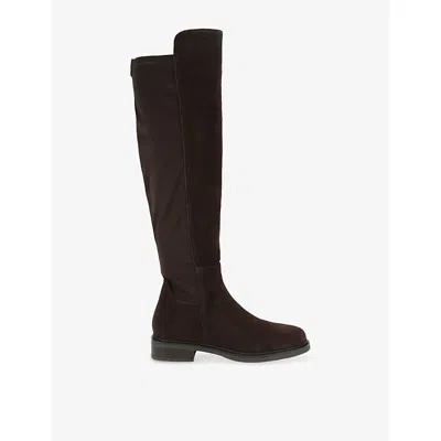 Steve Madden Womens Resonate Suede Flat Knee-high Boots Dark Brown Eur 37 / 4 Uk