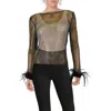 Steve Madden Womens Rhinestone Polyester Pullover Top