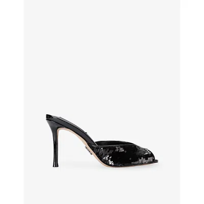 Steve Madden Womens Rollout Faux-leather Heeled Mules Black Eur 39 / 6 Uk