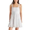 Steve Madden Kahina Smocked Tiered Cotton Sundress In White