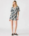 Steve Madden Womens Sandra Printed Button Front Shirt Marguerite High Rise Shorts