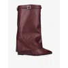 Steve Madden Womens Wine Shocker Faux-leather High-leg Boots Eur 38/5 Uk In Burgundy