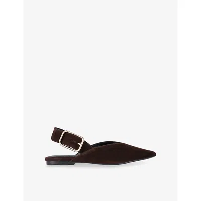 Steve Madden Womens Sianna Leather Flats Dark Brown Eur 39 / 6 Uk