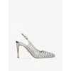 Steve Madden Womens Silver Carleigh Heeled Faux-leather Sling-backs Eur 39 / 6 Uk In Silver