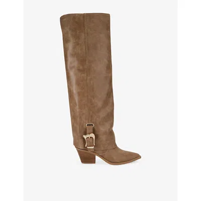 Steve Madden Womens Sorcere Faux-leather High Boots Tan Eur 39 / 6 Uk