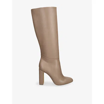 Steve Madden Womens Taupe Ally 482 Heeled Faux-leather Knee-high Boots Eur 40 / 7 Uk In Brown