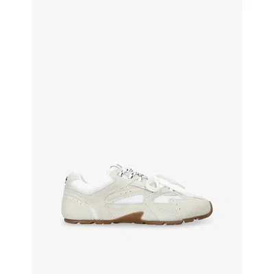 Steve Madden Womens White Asiel Suede Trainers Eur 39 / 6 Uk