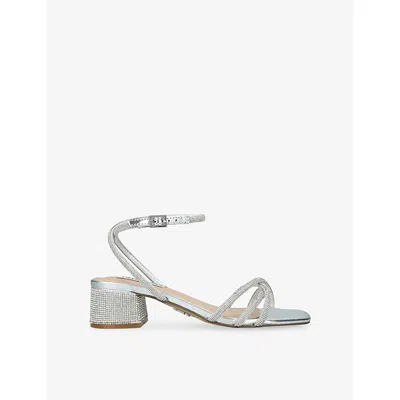 Steve Madden Womens  Cerena 751 Heeled Faux-leather Sandals In Silver
