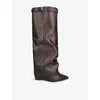 Steve Madden Womens Dark Brown Corenne Gc2 Heeled Leather Knee-high Boots Eur 40 / 7 Uk In Brown
