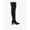 Steve Madden Womens Black Crosswalk Faux-suede Over-the-knee Boots Eur 40 / 7 Uk In Black