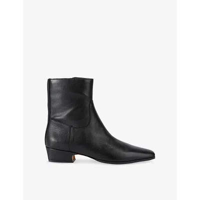 Steve Madden Womens Black Dusty Leather Ankle Boots Eur 38/5 Uk