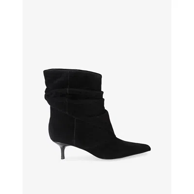 Steve Madden Womens  Flux Suede Heeled Ankle Boots In Black