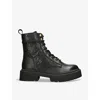 Steve Madden Womens Giustine Lace-up Leather Ankle Boots Blac In Black