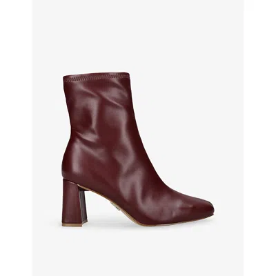 Steve Madden Womens Red/dark Hurst Faux-leather Heeled Boots Eur 40 / 7 Uk