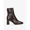 Steve Madden Womens Dark Brown Hurst Faux-leather Heeled Boots Eur 41 / 8 Uk In Brown