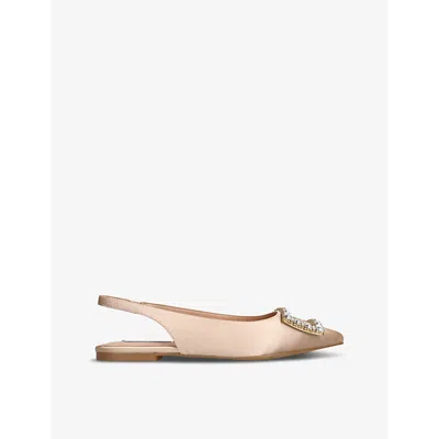 Steve Madden Womens  Isabelle Pointed-toe Satin Flats In Pale Pink