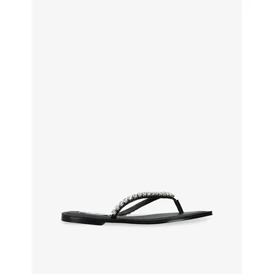 Steve Madden Womens  Kustom 001 Embellished Woven Sandals In Black