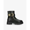 Steve Madden Womens Black Lexs Buckled Leather Boots Eur 41 / 8 Uk In Multi