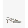 Steve Madden Crystal-embellished Liana Slingback Pumps 60 In Silver