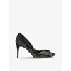 Steve Madden Womens  Luscious Bow-front Diamante-embellished Heels In Black