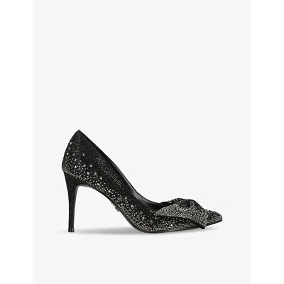 Steve Madden Womens  Luscious Bow-front Diamante-embellished Heels In Black