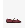 Steve Madden Womens  Mash Mesh Mary Jane Flats In Wine
