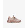 Steve Madden Maxima-r Crystal-embellished Woven Low-top Trainers In Bronze