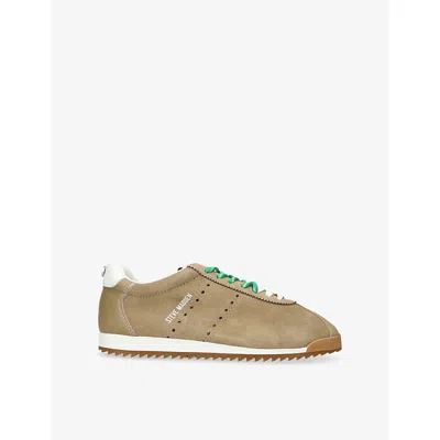 Steve Madden Womens Tan Comb Mirage Suede Trainers Eur 39 / 6 Uk In Brown