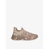 Steve Madden Womens Gold Mistica Rhinestone-embellished Mesh Low-top Trainers In Gold