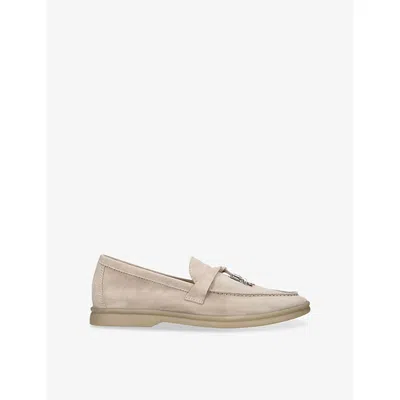 Steve Madden Womens Bone Portland Suede Loafers Eur 38/5 Uk