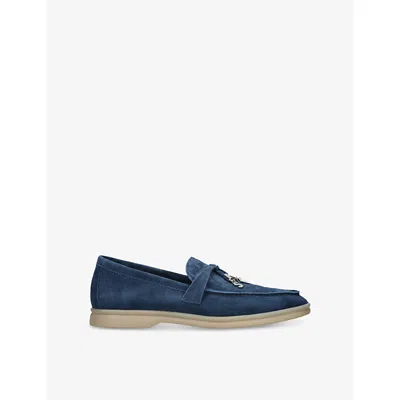Steve Madden Womens Navy Portland Suede Loafers Eur 40 / 7 Uk