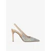 Steve Madden Womens Beige Comb Reyes-r Rhinestone-embellished Courts Eur 38/5 Uk In Sand