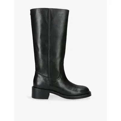 STEVE MADDEN WOMENS STEVE MADDEN RIGGS LEATHER KNEE-HIGH BOOTS