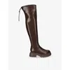 Steve Madden Womens  Road Over-the-knee Faux Leather Boots In Brown
