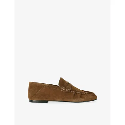 Steve Madden Womens  Roger Suede Loafers In Taupe