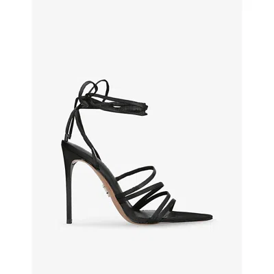 Steve Madden Womens Black Sarabell Leather Heeled Sandals Eur 39 / 6 Uk
