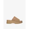 Steve Madden Womens Beige Slinky30 Suede Platform Sandals Eur 38/5 Uk In Brown