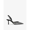 Steve Madden Womens  Verged Pointed-toe Diamante-embellished Heels In Blk/other