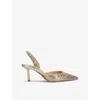 Steve Madden Womens  Verged Pointed-toe Diamante-embellished Heels In Gold