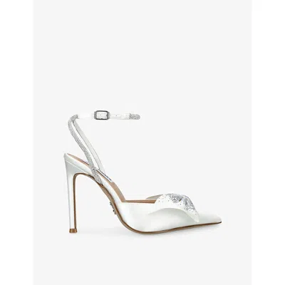 Steve Madden Womens  Vincentia-e Satin Heeled Pumps In White
