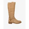 Steve Madden Womens Tan Xtreme Suede Knee-high Boots Eur 39 / 6 Uk In Brown