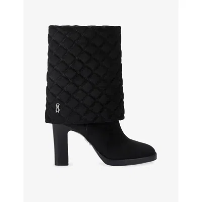 Steve Madden Womens Subscribe Faux-suede Heeled Boots Black Eur 38/5 Uk