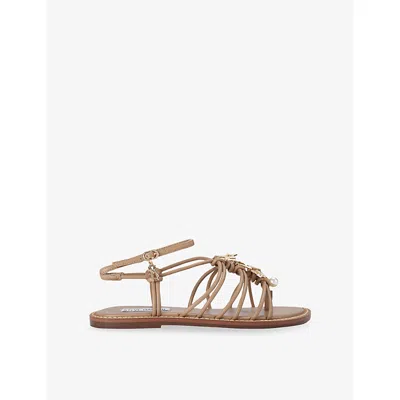 Steve Madden Womens Tan La Charmer Faux-leather Sandals Eur 37 / 4 Uk In Brown