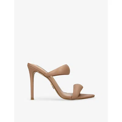 Steve Madden Womens Tan Saturn Heeled Faux-leather Sandals Eur 39 / 6 Uk In Brown