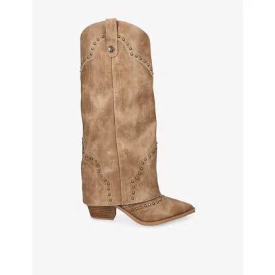 Steve Madden Womens Tan Streamline Leather Boots Eur 39 / 6 Uk In Brown