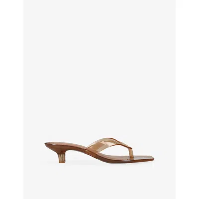 Steve Madden Womens Tan Tracie Jelly Heeled Sandals Eur 41 / 8 Uk In Brown