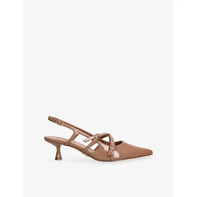 Steve Madden Womens Taupe Lindale Faux-leather Slingbacks Eur 39 / 6 Uk In Brown