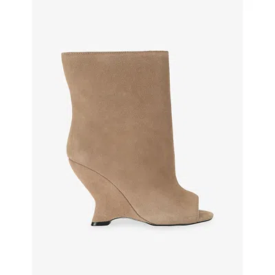 Steve Madden Womens Taupe Rylix Suede Ankle Boots Eur 39 / 6 Uk In Brown