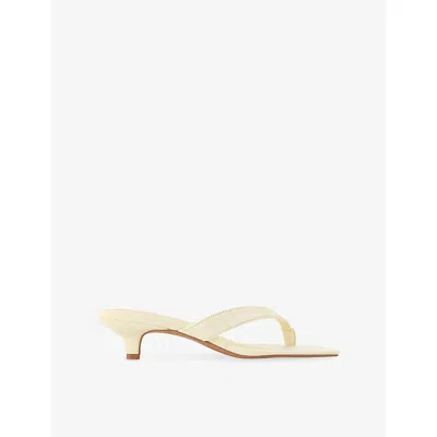 Steve Madden Womens Tracie Leather Heeled Sandals Yellow Eur 37 / 4 Uk