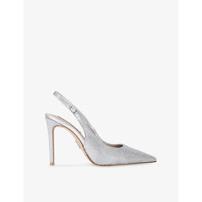 Steve Madden Womens Tremble Woven Slingbacks Silver Eur 37 / 4 Uk In Multi